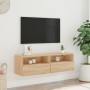 Sonoma oak engineered wood TV wall cabinet 100x30x30 cm by , TV Furniture - Ref: Foro24-836886, Price: 60,58 €, Discount: %