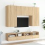 Sonoma oak engineered wood TV wall cabinet 100x30x30 cm by , TV Furniture - Ref: Foro24-836886, Price: 60,58 €, Discount: %