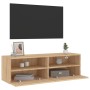 Sonoma oak engineered wood TV wall cabinet 100x30x30 cm by , TV Furniture - Ref: Foro24-836886, Price: 60,58 €, Discount: %