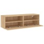 Sonoma oak engineered wood TV wall cabinet 100x30x30 cm by , TV Furniture - Ref: Foro24-836886, Price: 60,58 €, Discount: %