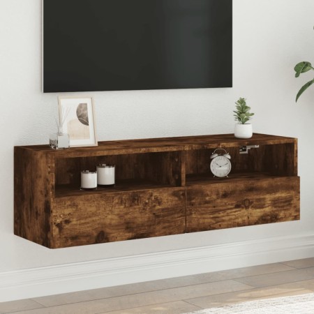 Engineered wood TV wall cabinet smoked oak 100x30x30 cm by , TV Furniture - Ref: Foro24-836890, Price: 61,73 €, Discount: %