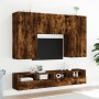 Engineered wood TV wall cabinet smoked oak 100x30x30 cm by , TV Furniture - Ref: Foro24-836890, Price: 61,73 €, Discount: %