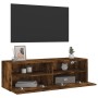 Engineered wood TV wall cabinet smoked oak 100x30x30 cm by , TV Furniture - Ref: Foro24-836890, Price: 61,73 €, Discount: %