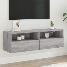 Sonoma engineered wood TV wall cabinet gray 100x30x30 cm by , TV Furniture - Ref: Foro24-836892, Price: 60,05 €, Discount: %