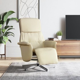 Recliner chair with footrest in cream fabric by , Armchairs - Ref: Foro24-356663, Price: 205,08 €, Discount: %