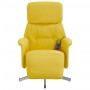 Light yellow fabric massage recliner with footrest by , Armchairs - Ref: Foro24-356677, Price: 193,99 €, Discount: %