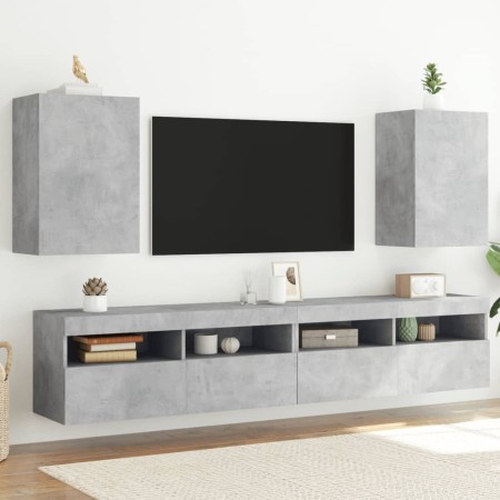 Wand-TV-Schränke, 2 Stück, Holz, grauer Beton, 40,5 x 30 x 60 cm von , TV-Möbel - Ref: Foro24-836917, Preis: 71,04 €, Rabatt: %