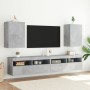 Wall TV cabinets 2 pcs wood gray concrete 40.5x30x60 cm by , TV Furniture - Ref: Foro24-836917, Price: 71,04 €, Discount: %