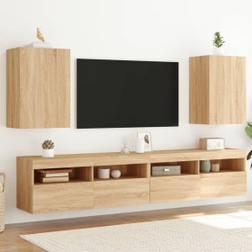 Muebles de TV de pared 2 uds madera roble Sonoma 40,5x30x60 cm de , Muebles TV - Ref: Foro24-836915, Precio: 65,99 €, Descuen...