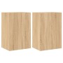 Wall TV cabinets 2 pcs Sonoma oak wood 40.5x30x60 cm by , TV Furniture - Ref: Foro24-836915, Price: 63,80 €, Discount: %