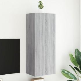 Mueble TV de pared madera ingeniería gris Sonoma 40,5x30x102 cm de , Muebles TV - Ref: Foro24-836936, Precio: 66,13 €, Descue...