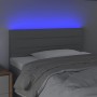 Cabecero con LED de tela gris claro 100x5x78/88 cm