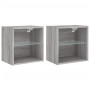 Wall bedside tables with LED lights 2 pcs Sonoma gray by , TV Furniture - Ref: Foro24-837075, Price: 59,48 €, Discount: %