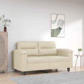 2-seater cream-colored synthetic leather sofa 120 cm by , Sofas - Ref: Foro24-359579, Price: 220,44 €, Discount: %