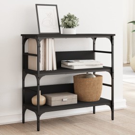 Black engineered wood console table 75x32x75 cm by , Side tables - Ref: Foro24-839053, Price: 49,33 €, Discount: %