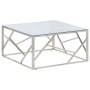 Silver stainless steel and tempered glass coffee table by , Coffee table - Ref: Foro24-349947, Price: 180,05 €, Discount: %