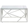 Silver stainless steel and tempered glass coffee table by , Coffee table - Ref: Foro24-349947, Price: 180,05 €, Discount: %