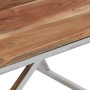 Couchtisch aus silbernem Edelstahl und massivem Akazienholz von , Couchtisch - Ref: Foro24-349951, Preis: 138,59 €, Rabatt: %