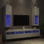 Muebles de TV con luces LED 2 uds blanco 30,5x30x102 cm de , Muebles TV - Ref: Foro24-837016, Precio: 127,59 €, Descuento: %