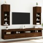 TV cabinets with LED lights 2 pcs oak brown 30.5x30x90 cm by , TV Furniture - Ref: Foro24-837014, Price: 89,94 €, Discount: %