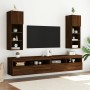 TV cabinets with LED lights 2 pcs oak brown 30.5x30x90 cm by , TV Furniture - Ref: Foro24-837014, Price: 89,94 €, Discount: %