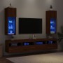 TV cabinets with LED lights 2 pcs oak brown 30.5x30x90 cm by , TV Furniture - Ref: Foro24-837014, Price: 89,94 €, Discount: %