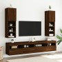 Muebles de TV con luces LED 2 uds marrón roble 30,5x30x102 cm de , Muebles TV - Ref: Foro24-837028, Precio: 97,65 €, Descuent...