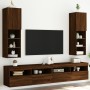 TV cabinets with LED lights 2 pcs oak brown 30.5x30x102 cm by , TV Furniture - Ref: Foro24-837028, Price: 97,74 €, Discount: %