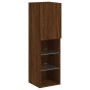 TV cabinets with LED lights 2 pcs oak brown 30.5x30x102 cm by , TV Furniture - Ref: Foro24-837028, Price: 97,74 €, Discount: %