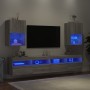 Muebles para TV con luces LED 2 uds gris Sonoma 40,5x30x60 cm de , Muebles TV - Ref: Foro24-837040, Precio: 96,55 €, Descuent...