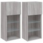 TV cabinets with LED lights 2 pcs Sonoma gray 40.5x30x90 cm by , TV Furniture - Ref: Foro24-837054, Price: 100,99 €, Discount: %