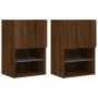 TV cabinets with LED lights 2 pcs oak 40.5x30x60 cm by , TV Furniture - Ref: Foro24-837042, Price: 84,99 €, Discount: %