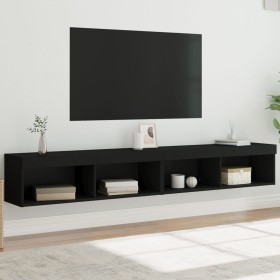 TV cabinets with LED lights 2 pcs black 100x30x30 cm by , TV Furniture - Ref: Foro24-837158, Price: 91,99 €, Discount: %