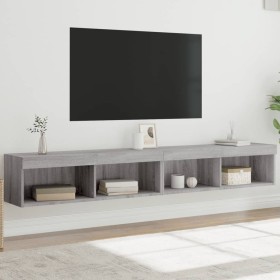 TV cabinets with LED lights 2 pcs Sonoma gray 100x30x30 cm by , TV Furniture - Ref: Foro24-837166, Price: 84,49 €, Discount: %