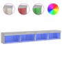 Muebles de TV con luces LED 2 uds gris Sonoma 100x30x30 cm de , Muebles TV - Ref: Foro24-837166, Precio: 84,40 €, Descuento: %