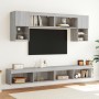 TV cabinets with LED lights 2 pcs Sonoma gray 100x30x30 cm by , TV Furniture - Ref: Foro24-837166, Price: 84,40 €, Discount: %