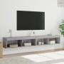 Muebles de TV con luces LED 2 uds gris Sonoma 100x30x30 cm de , Muebles TV - Ref: Foro24-837166, Precio: 84,40 €, Descuento: %