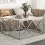 Silver stainless steel and tempered glass coffee table by , Coffee table - Ref: Foro24-349979, Price: 244,29 €, Discount: %