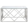 Silver stainless steel and tempered glass coffee table by , Coffee table - Ref: Foro24-349979, Price: 244,29 €, Discount: %