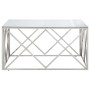 Silver stainless steel and tempered glass coffee table by , Coffee table - Ref: Foro24-349979, Price: 244,29 €, Discount: %