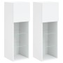 Muebles de TV con luces LED 2 uds blanco 30,5x30x90 cm de , Muebles TV - Ref: Foro24-837002, Precio: 94,99 €, Descuento: %