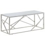 Silberner Couchtisch aus Edelstahl und gehärtetem Glas von , Couchtisch - Ref: Foro24-349939, Preis: 149,48 €, Rabatt: %