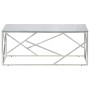 Silver stainless steel and tempered glass coffee table by , Coffee table - Ref: Foro24-349939, Price: 145,99 €, Discount: %