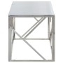 Silver stainless steel and tempered glass coffee table by , Coffee table - Ref: Foro24-349939, Price: 145,99 €, Discount: %