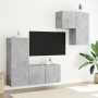 Wand-TV-Schränke, 4 Stück, Holzwerkstoff, Betongrau von , TV-Möbel - Ref: Foro24-3216431, Preis: 168,25 €, Rabatt: %