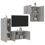 TV Wall Cabinets 4 Pieces Sonoma Gray Engineered Wood by , TV Furniture - Ref: Foro24-3216433, Price: 176,24 €, Discount: %