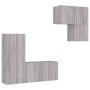 TV Wall Cabinets 4 Pieces Sonoma Gray Engineered Wood by , TV Furniture - Ref: Foro24-3216433, Price: 176,24 €, Discount: %