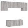 TV Wall Cabinets 6 Pieces Sonoma Gray Engineered Wood by , TV Furniture - Ref: Foro24-3216444, Price: 207,95 €, Discount: %