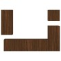 Wall TV cabinets 5 pcs oak brown engineered wood by , TV Furniture - Ref: Foro24-3216452, Price: 224,93 €, Discount: %