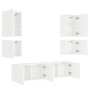 Wall TV cabinets 6 pieces engineered wood white by , TV Furniture - Ref: Foro24-3216471, Price: 200,97 €, Discount: %